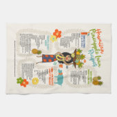 Ananas Luau Hawaiian Hula Girl Vintages Rezept Geschirrtuch (Horizontal)