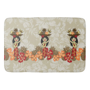 Ananas Luau Hawaiian Hula Mädchen Badematte