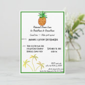 Ananas Luau Rehearsel Abendessen Einladung (Stehend Vorderseite)