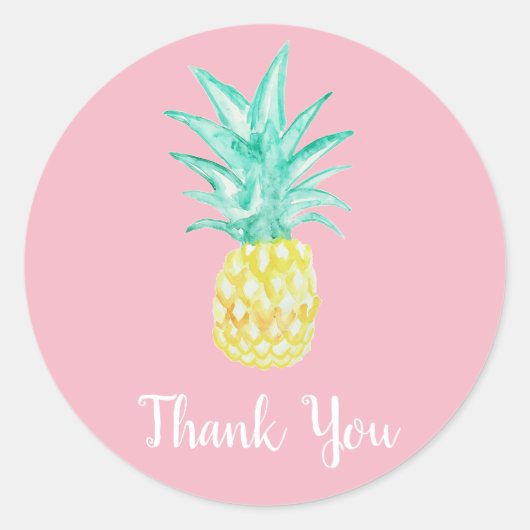 Ananas Luau Tropical Danke Party Stickers (Vorderseite)