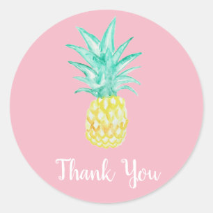 Ananas Luau Tropical Danke Party Stickers