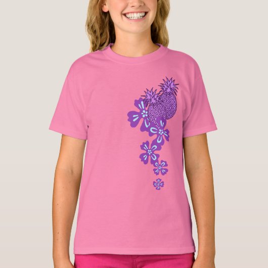 Ananas Luau Tropical Design T-Shirt (Vorderseite)