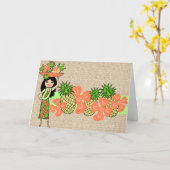 Ananas Luau Tropical Greeting Cards Karte (Gelbe Blume)