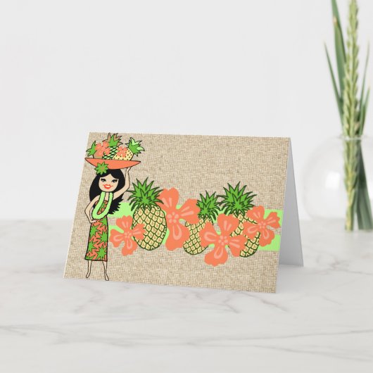 Ananas Luau Tropical Greeting Cards Karte (Vorderseite)