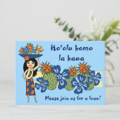 Ananas Luau Tropische Einladungen (Stehend Vorderseite)