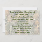 Ananas Luau Tropische Einladungen (Rückseite)