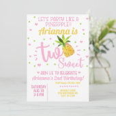 Ananas Mädchen 2. Geburtstag einladen. Einladung (Stehend Vorderseite)