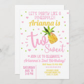 Ananas Mädchen 2. Geburtstag einladen. Einladung (Vorne/Hinten)