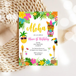 Ananas Mädchen Geburtstag Aloha Hawaii Sommer Einladung