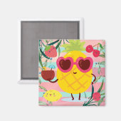 Ananas Magnet (Vorderseite/Rückseite)
