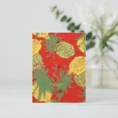 Ananas Mainia (Vintag Aloha Print) Postkarte (Stehend Vorderseite)