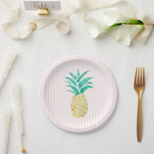 Ananas Malerei Luau Pink Party Pappteller