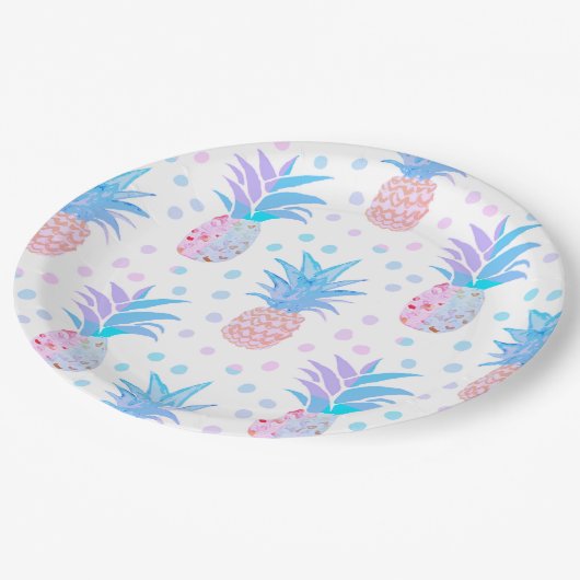 Ananas-Malerei tropische Napkins Pappteller (Schrägansicht)