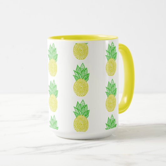 Ananas-Mandala Tasse (VorderseiteRechts)