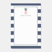 Ananas | Marinestreifen Personalisiert Post-it Klebezettel (Vorderseite)