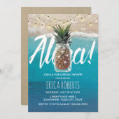 Ananas Mason Jar Aloha Beach Brautparty Einladung (Vorne/Hinten)
