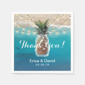 Ananas Mason Jar Tropical Beach Hochzeit Serviette (Vorderseite)