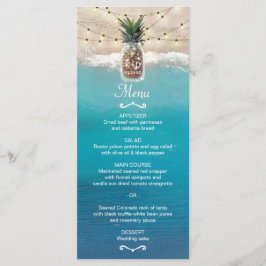 Ananas Mason Jar Tropical Beach Wedding Menü Menükarte