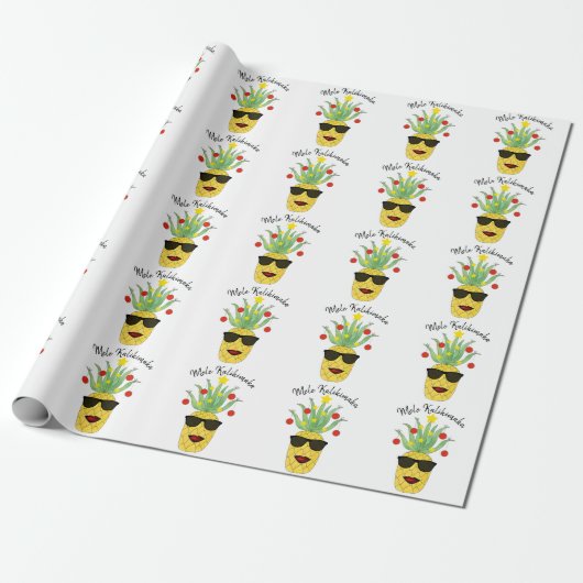 Ananas Mele Kalikimaka Geschenkpapier (Ungerollt)