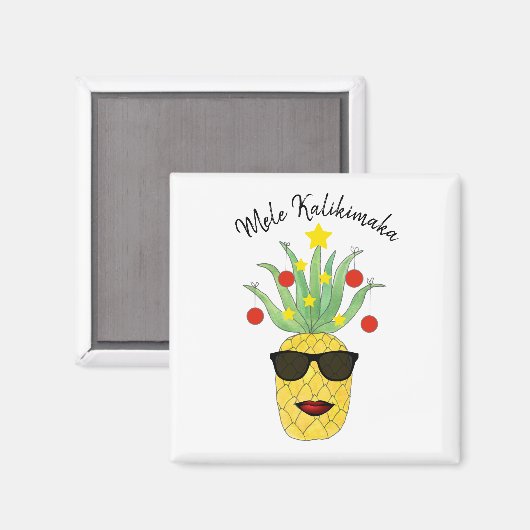 Ananas Mele Kalikimaka Magnet (Vorderseite/Rückseite)