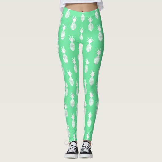 Ananas-Minzmuster 2 Leggings (Vorderseite)