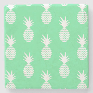 Ananas-Minzmuster 2 Steinuntersetzer