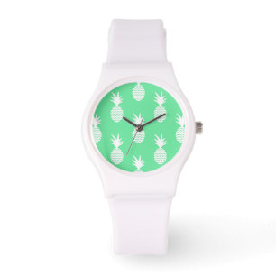 Ananas-Minzmuster Armbanduhr