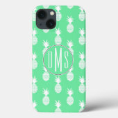 Ananas-Minzmuster | Monogramm Case-Mate iPhone Hülle (Rückseite)