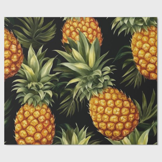 Ananas mit Aquarellfarbe Nahtloses Muster Geschenkpapier (Flach)