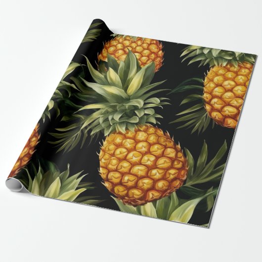 Ananas mit Aquarellfarbe Nahtloses Muster Geschenkpapier (Ungerollt)