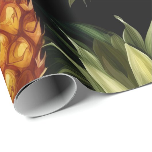 Ananas mit Aquarellfarbe Nahtloses Muster Geschenkpapier (Rolleneckpunkt)