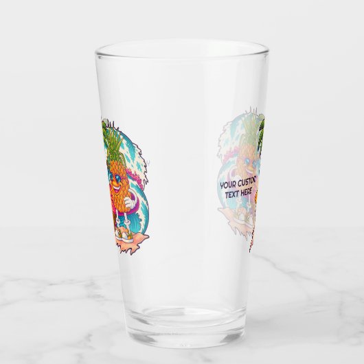 Ananas mit benutzerdefiniertem Text Glas (Rechts)