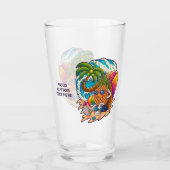 Ananas mit benutzerdefiniertem Text Glas (Vorderseite)