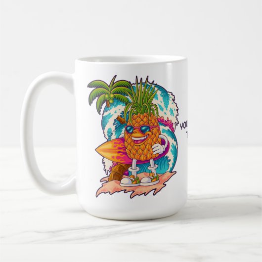 Ananas mit benutzerdefiniertem Text Kaffeetasse (Links)