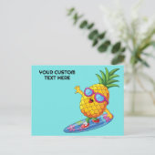 Ananas mit benutzerdefiniertem Text Postkarte (Stehend Vorderseite)