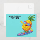 Ananas mit benutzerdefiniertem Text Postkarte (Vorne/Hinten)