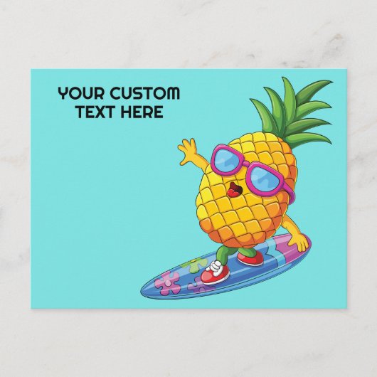 Ananas mit benutzerdefiniertem Text Postkarte (Vorderseite)