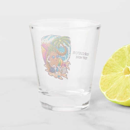 Ananas mit benutzerdefiniertem Text Schnapsglas (Rückseite)