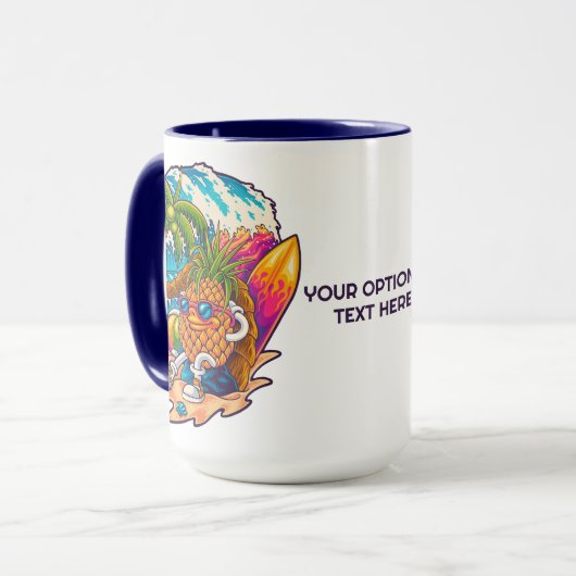 Ananas mit benutzerdefiniertem Text Tasse (Vorderseite Links)