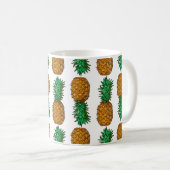 Ananas mit Blätter. Nahtloses Muster mit Tropen Kaffeetasse (VorderseiteRechts)