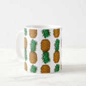Ananas mit Blätter. Nahtloses Muster mit Tropen Kaffeetasse (Vorderseite Links)