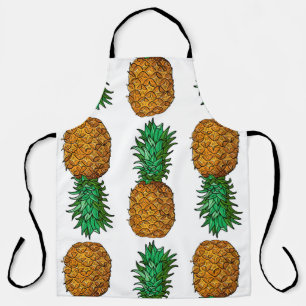 Ananas mit Blätter. Nahtloses Muster mit Tropen Schürze