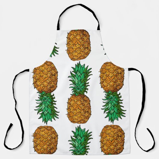 Ananas mit Blätter. Nahtloses Muster mit Tropen Schürze (Vorderseite)