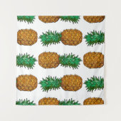 Ananas mit Blätter. Nahtloses Muster mit Tropen Wandteppich (Vorderseite (Horizontal))
