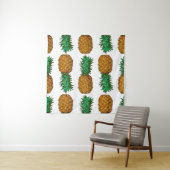 Ananas mit Blätter. Nahtloses Muster mit Tropen Wandteppich (Beispiel)