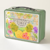 Ananas mit Blumen Metall Brotdose (Rückseite)