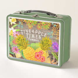 Ananas mit Blumen Metall Brotdose