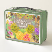 Ananas mit Blumen Metall Brotdose (Rückseite)