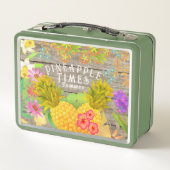 Ananas mit Blumen Metall Brotdose (Rückseite)