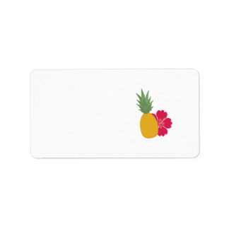 Ananas mit Blüte Adressaufkleber